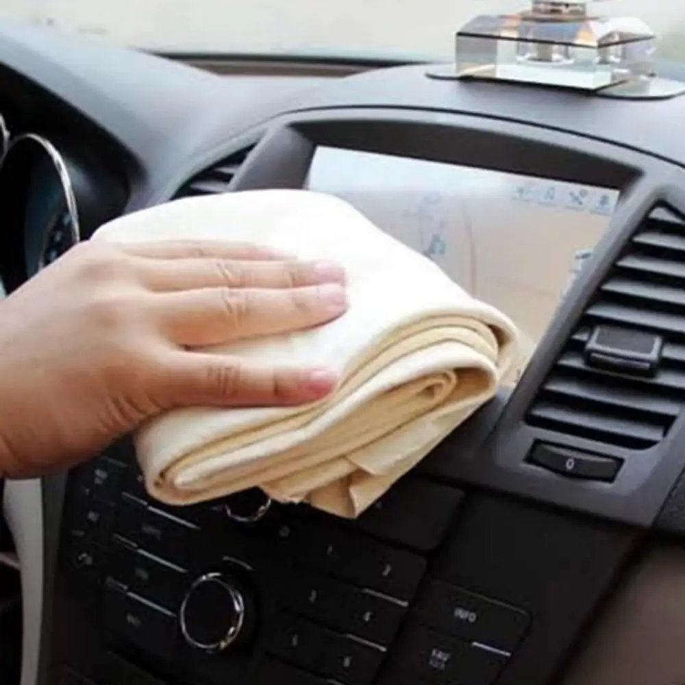 Natural Chamois Leather Car Cleaning Cloth Washing Suede Absorbent Towel автомобильные товары Аксессуары для моек . ' - ' . 0
