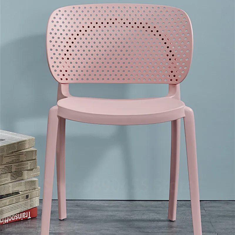 Скандинавский обеденный стул с пластиковой спинкой для домашнего ресторана, современный минималистичный повседневный стул, Утолщенный рабочий стул, мебель для кабинета . ' - ' . 3