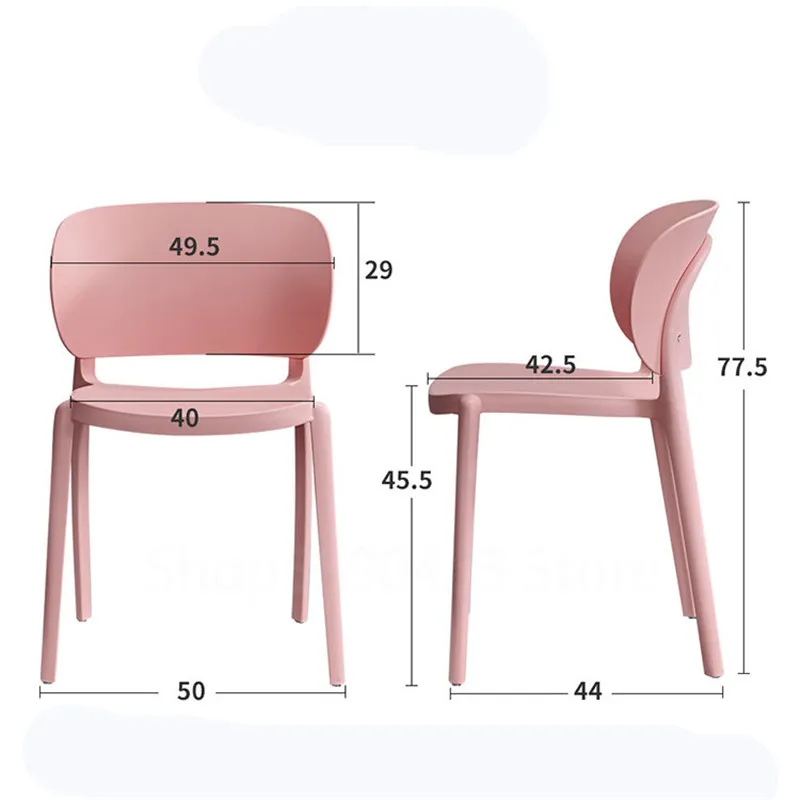 Скандинавский обеденный стул с пластиковой спинкой для домашнего ресторана, современный минималистичный повседневный стул, Утолщенный рабочий стул, мебель для кабинета . ' - ' . 4