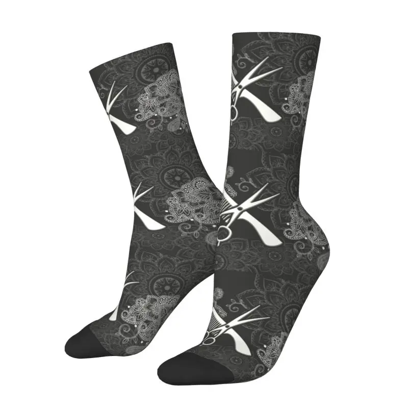 Носки с цветами мандалы от парикмахера Каваи, мужские женские теплые парикмахерские ножницы с 3D-принтом, расческа, спортивные футбольные носки . ' - ' . 1