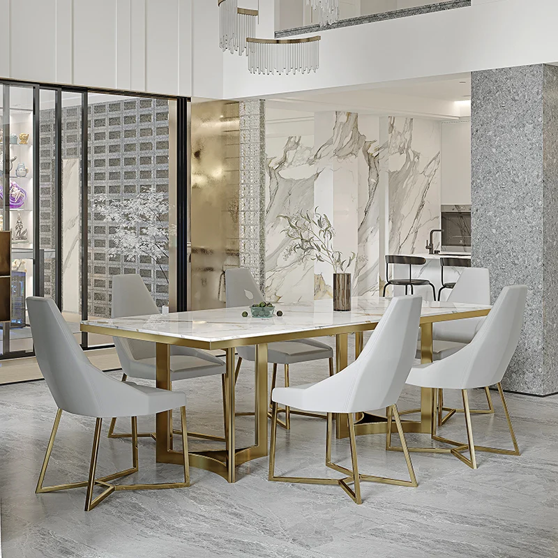 Итальянский роскошный, яркий, каменный стол и стул, дизайнерский стол для дома высокого класса . ' - ' . 0