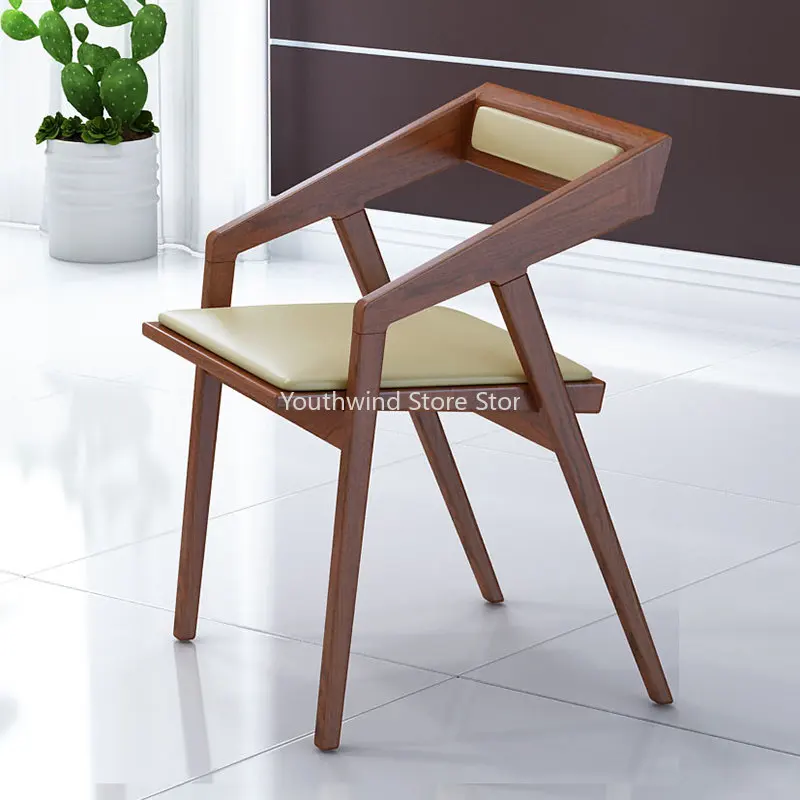 Скандинавские стулья для столовой Табуретки Передвижной подлокотник Переносной деревянный стул для гостиной Мебель для дома Para El Hogar Мебель для дома MZY . ' - ' . 4