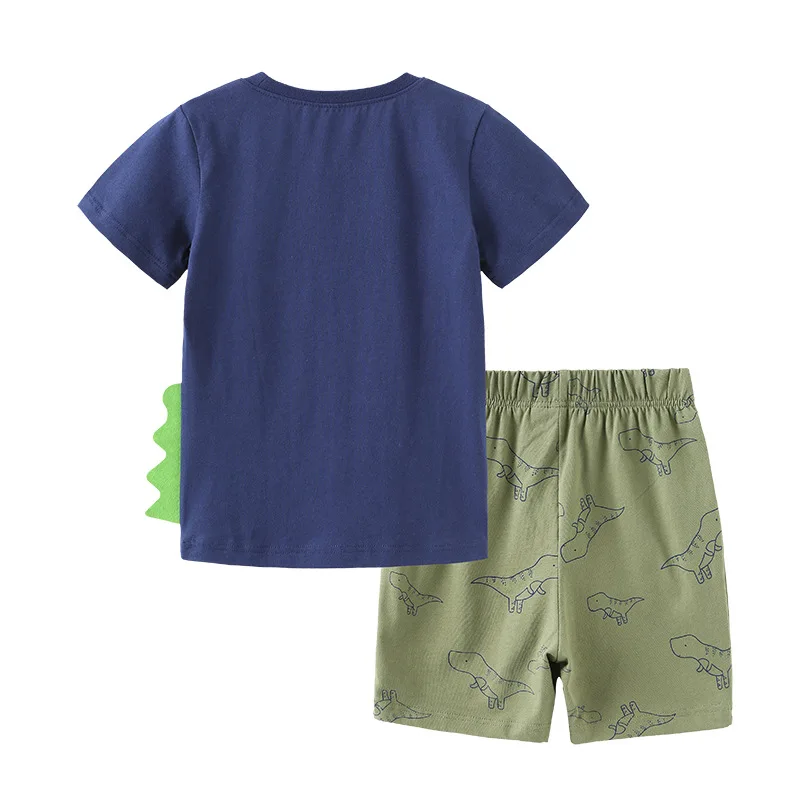 2ШТ Летней детской одежды Для маленьких мальчиков, повседневная хлопковая футболка с короткими рукавами + шорты, бутик детской одежды BC577 . ' - ' . 2