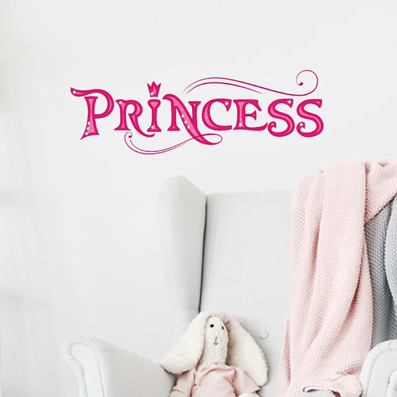 Наклейка на стену с изображением детского письма, розовая самоклеящаяся настенная художественная наклейка для домашнего декора, розовый узор принцессы, фоновая наклейка на стену . ' - ' . 1