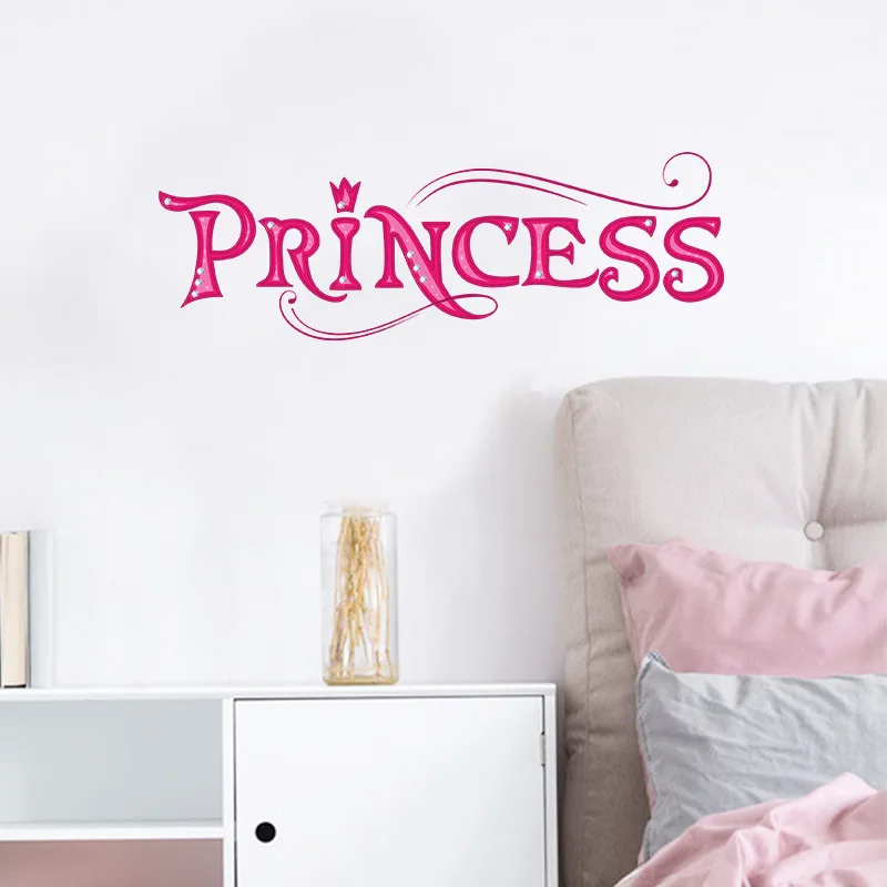 Наклейка на стену с изображением детского письма, розовая самоклеящаяся настенная художественная наклейка для домашнего декора, розовый узор принцессы, фоновая наклейка на стену . ' - ' . 2