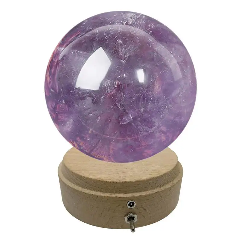 Натуральный фиолетовый шар из аметиста Необработанный драгоценный камень Полированный Ручной работы Модный Фиолетовый шар из кварцевого камня Хрустальное украшение для дома . ' - ' . 0