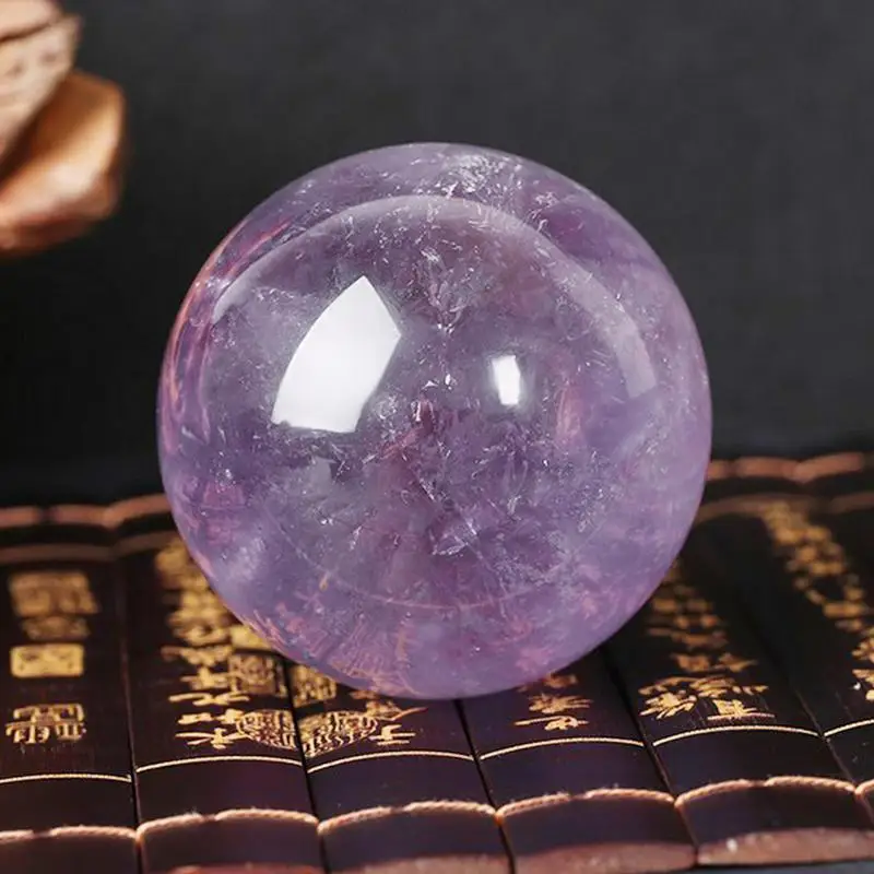 Натуральный фиолетовый шар из аметиста Необработанный драгоценный камень Полированный Ручной работы Модный Фиолетовый шар из кварцевого камня Хрустальное украшение для дома . ' - ' . 5