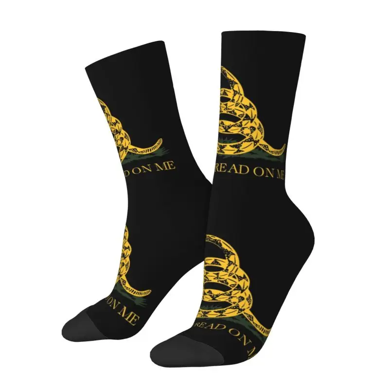 Милые носки с флагом Либертарианца Гадсденса, Мужские и женские Теплые носки с 3D принтом 