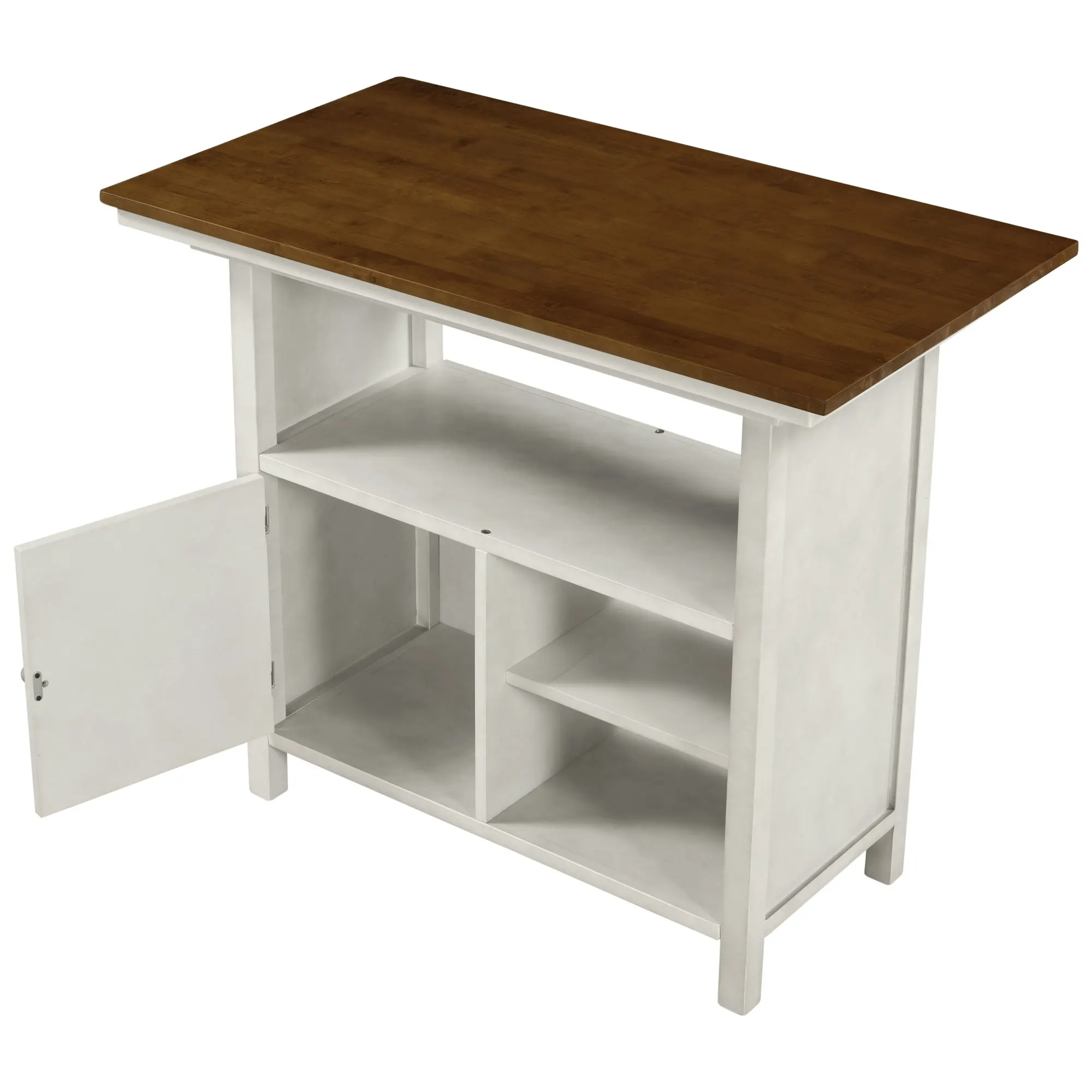 Обеденный стол высотой со столешницу в фермерском доме, деревянный кухонный стол со шкафом для хранения и полками для небольших помещений . ' - ' . 3
