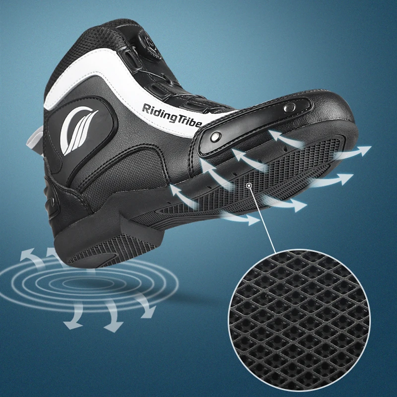 Мужская и женская обувь, мотоциклетные ботинки, для верховой езды, из микрофибры, Противоскользящее, противоударное, износостойкое защитное снаряжение для ног, Ботинок A017 . ' - ' . 4