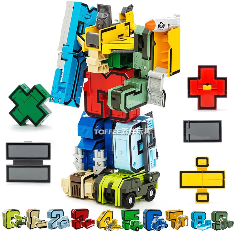 2023NewFunny Игрушка-робот-трансформер с магическим числом, робот-цифровая деформация, строительные блоки, фигурки, игрушки для раннего образования . ' - ' . 1