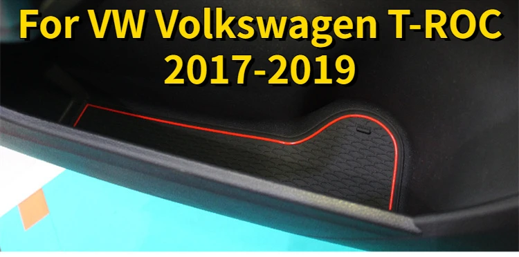 Для Фольксваген T-ROC 2017-2019, Автомобильный стайлинг, Нескользящий коврик для салона, Накладка для дверных пазов, Резиновый коврик . ' - ' . 0