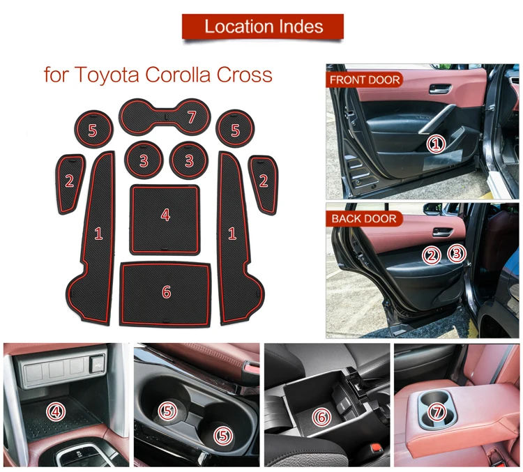 Прокладка Паза Для Toyota Corolla Cross SUV Противоскользящая Накладка Аксессуары Нескользящие Коврики Наклейка Для Автомобиля Уборка Бесплатная Доставка . ' - ' . 1