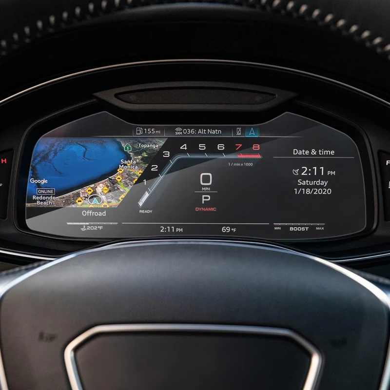 Пленка для экрана GPS-навигации автомобиля, пленка для дисплея приборной панели, наклейка на стекло экрана климат-контроля для AUDI A6 A7, Аксессуар 2019 года выпуска . ' - ' . 0