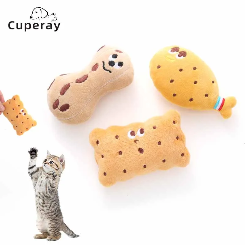 Игрушка Для домашних кошек Плюшевая игрушка Содержит кошачью мяту, печенье из куриных ножек в форме арахиса, кошачью грызь, чистящие зубы для коренных зубов, Игровые принадлежности для домашних животных . ' - ' . 0