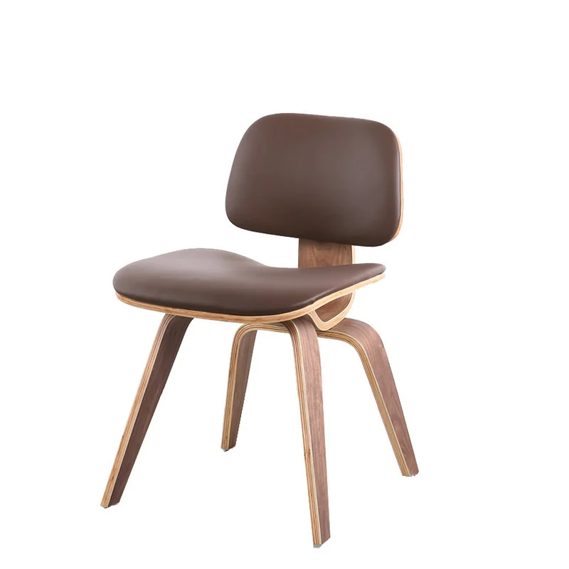 Обеденный стул из литой фанеры с деревянной основой для кухни, столовой, спальни, гостиной, современная мебель середины века, обеденный приставной стул . ' - ' . 0