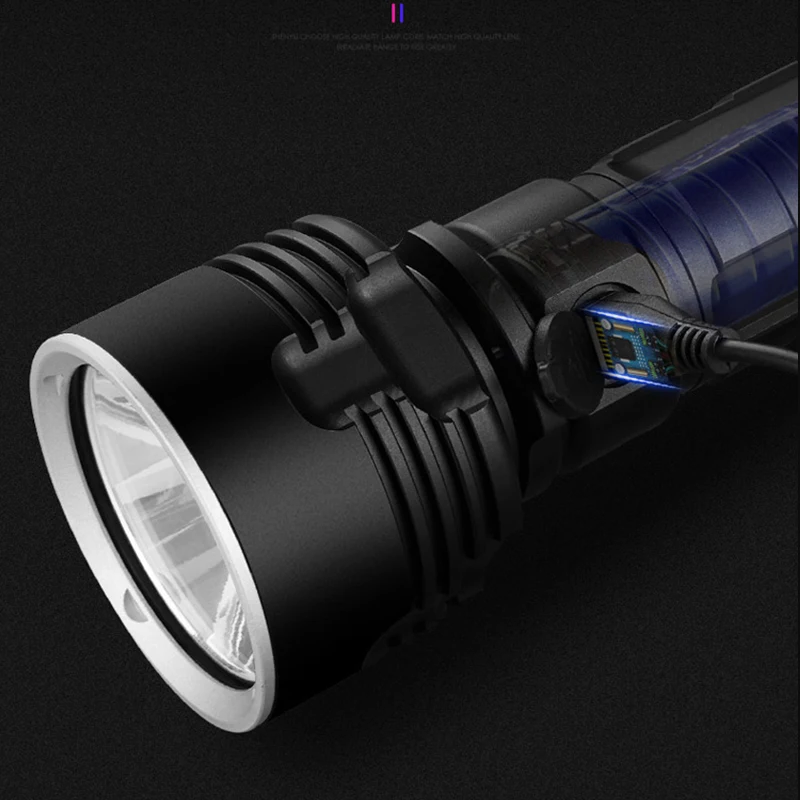 Фонарик P70 с сильным светом, перезаряжаемый через USB, высокой мощности с фиксированным фокусом, семейные аварийные многофункциональные фонарики для кемпинга на открытом воздухе . ' - ' . 5