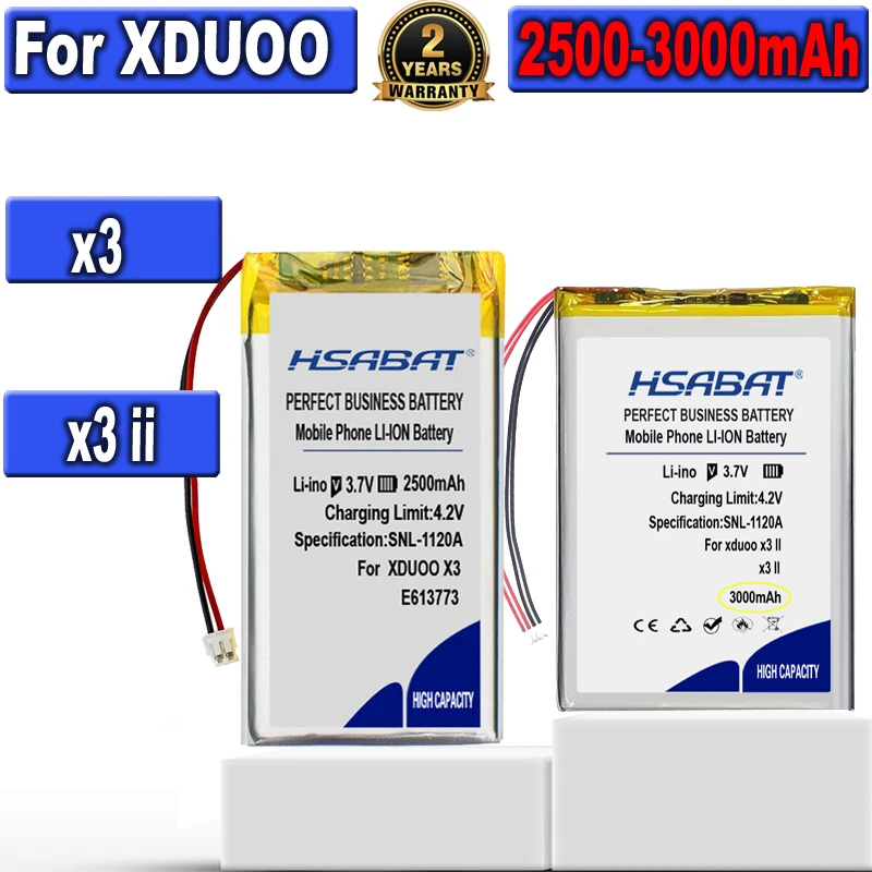 Аккумулятор HSABAT X3 / X3 II емкостью 2500 ~ 3000 мАч для аккумуляторов музыкальных плееров XDUOO X3 / X3 II . ' - ' . 0