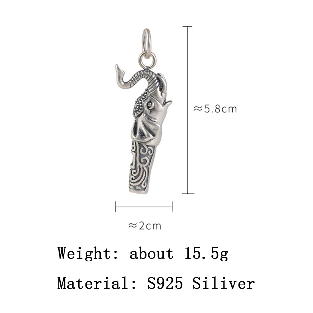 BALMORA S925 Серебряные винтажные подвески в стиле панк со свистком в виде слона для ожерелья для мужчин, женщин, пары, сделай сам, крутые модные украшения . ' - ' . 1