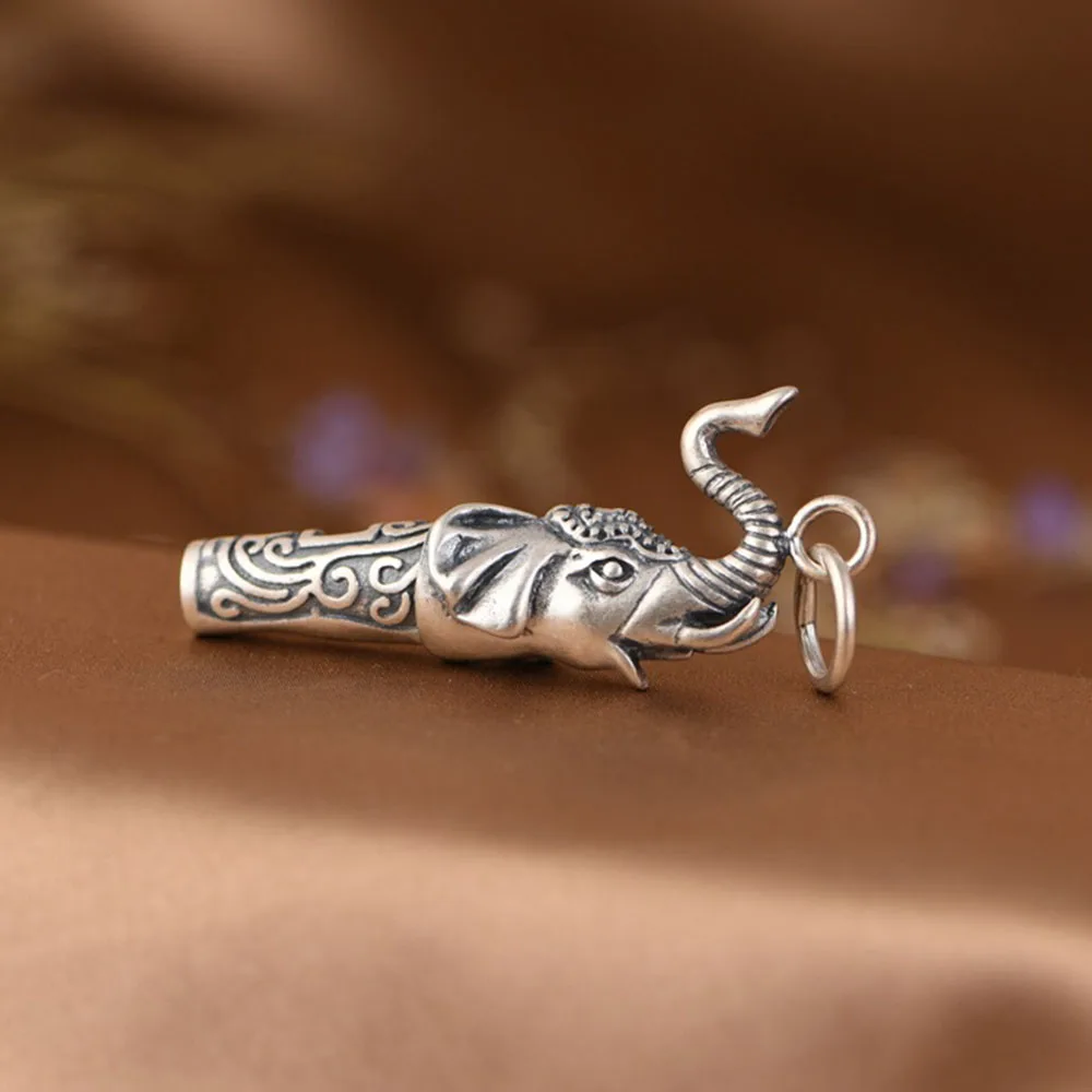 BALMORA S925 Серебряные винтажные подвески в стиле панк со свистком в виде слона для ожерелья для мужчин, женщин, пары, сделай сам, крутые модные украшения . ' - ' . 4