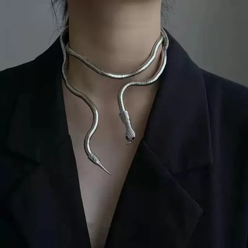 Модное сексуальное ожерелье-змея для женщин, колье-цепочка в стиле панк с металлической регулировкой, многофункциональные необычные ожерелья, украшения для праздничных вечеринок . ' - ' . 2