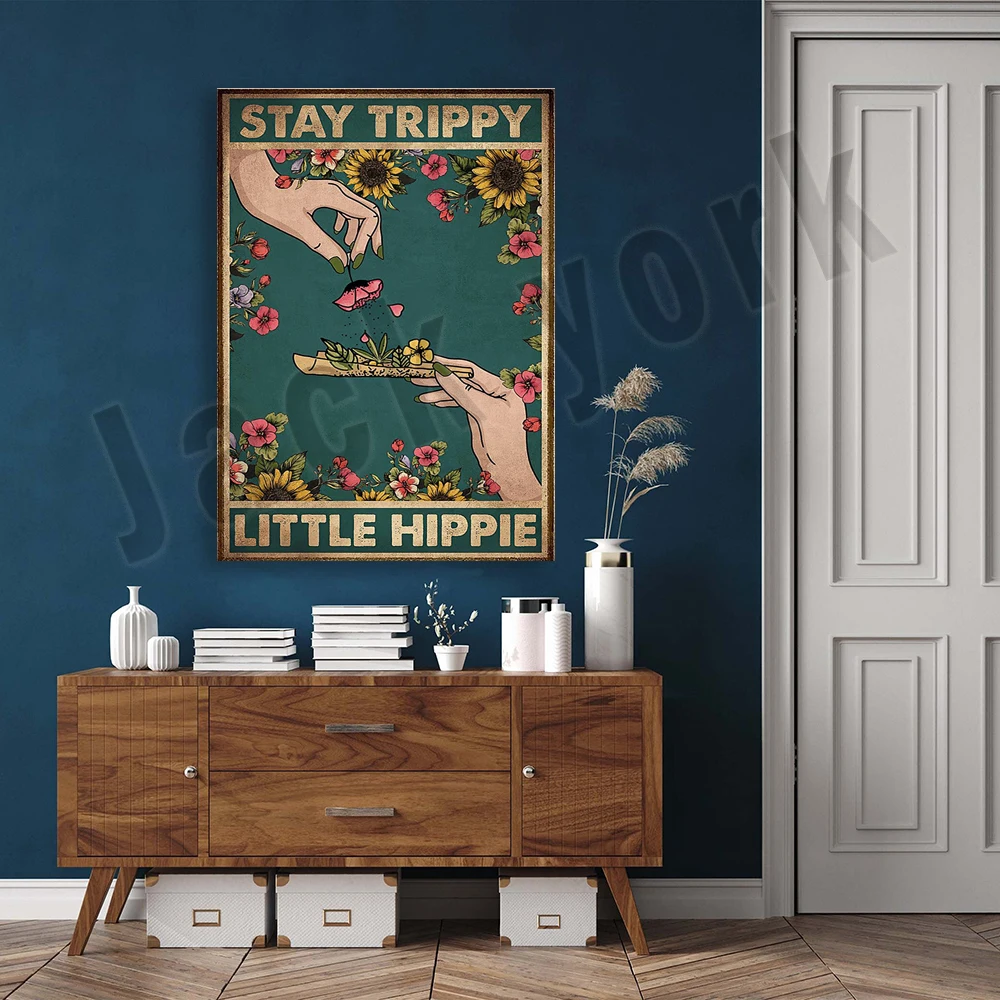 Маленький плакат в стиле хиппи, декор в стиле Стоунер, плакат в стиле хиппи в стиле арт-деко . ' - ' . 2