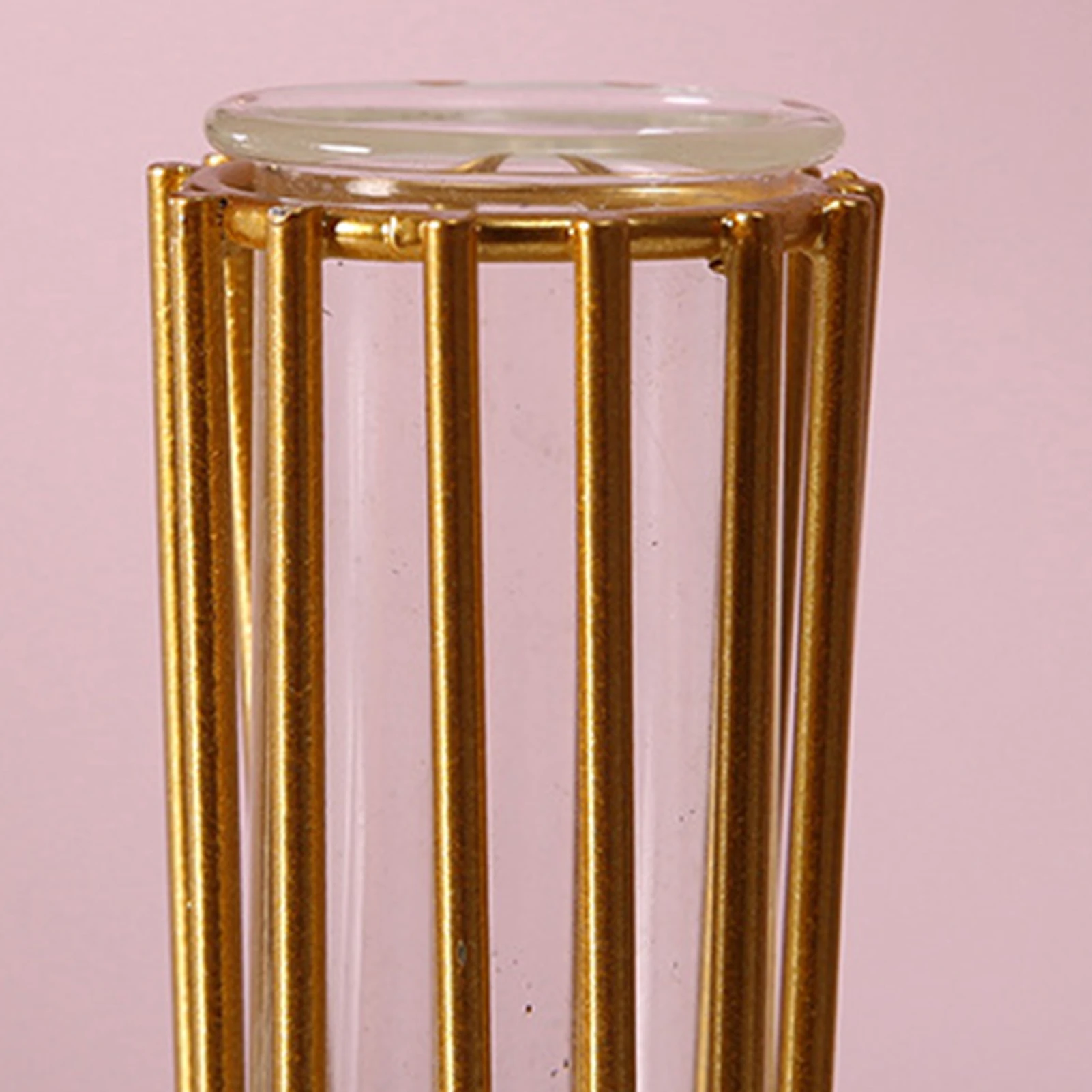 Простая золотая стеклянная ваза, геометрическая фермерская ваза, декоративные вазы для предметов декора книжных полок . ' - ' . 2