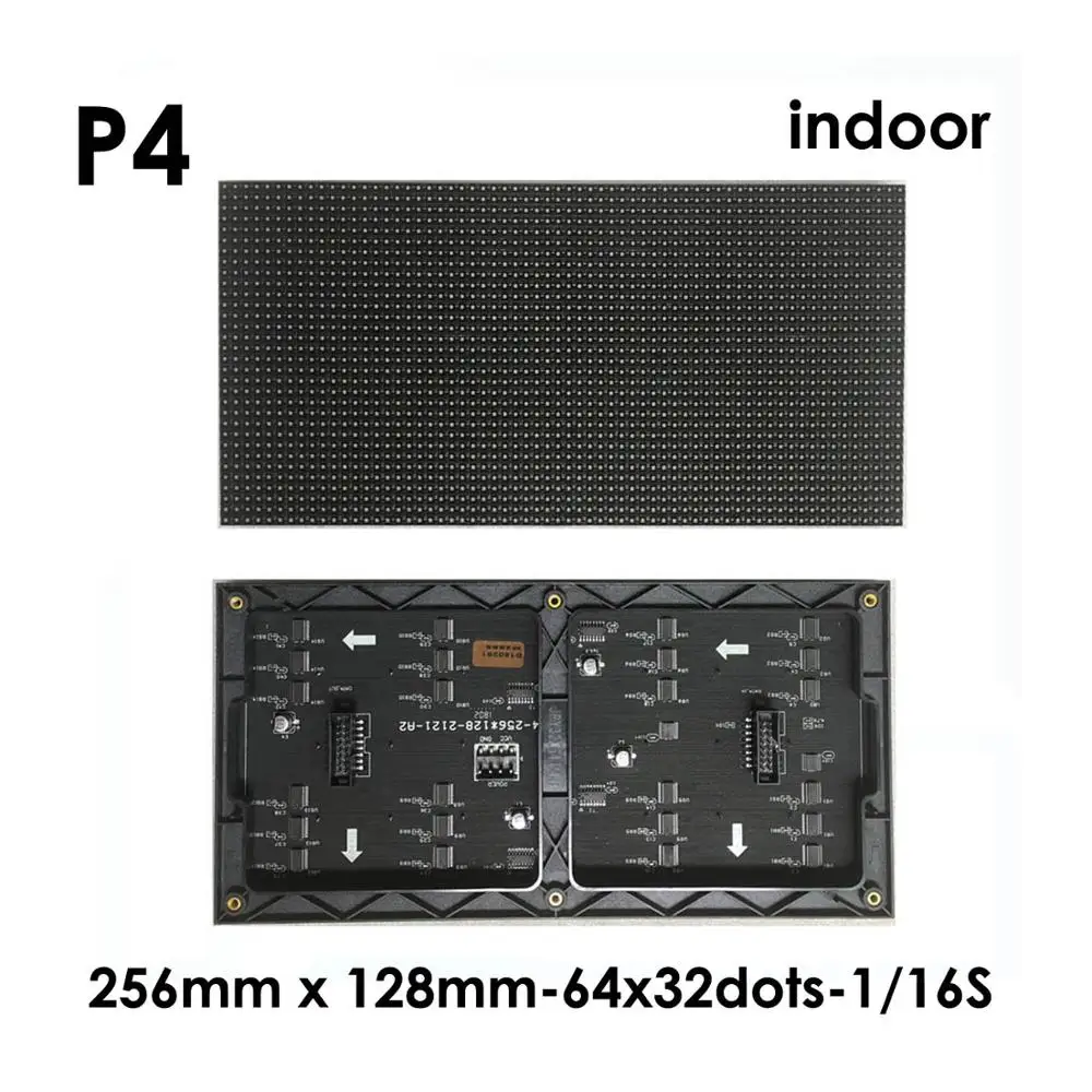 Módulo de pantalla led español Indoor p4 128x256 мм 32x64 пикселя ph4 rgb led точечная матрица 8x16 16x32 32x64 . ' - ' . 1