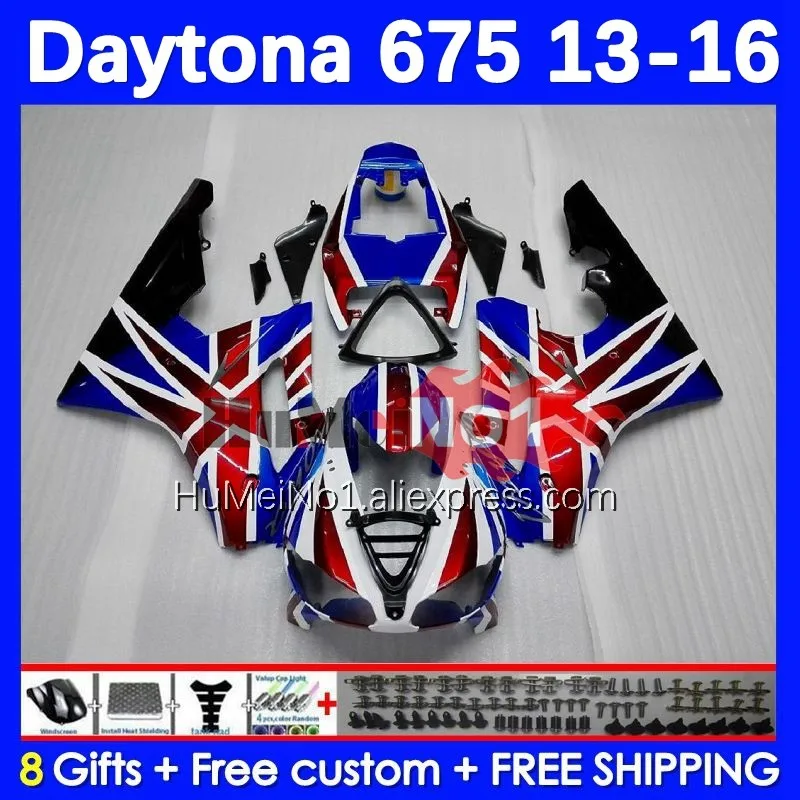 Обвес для Daytona 675 Daytona-675 13 14 15 16 Кузов 195No.5 Daytona675 2013 2014 2015 2016 OEM Полный обтекатель синего цвета в наличии . ' - ' . 0