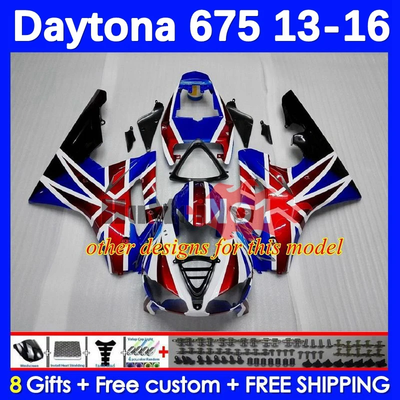 Обвес для Daytona 675 Daytona-675 13 14 15 16 Кузов 195No.5 Daytona675 2013 2014 2015 2016 OEM Полный обтекатель синего цвета в наличии . ' - ' . 3