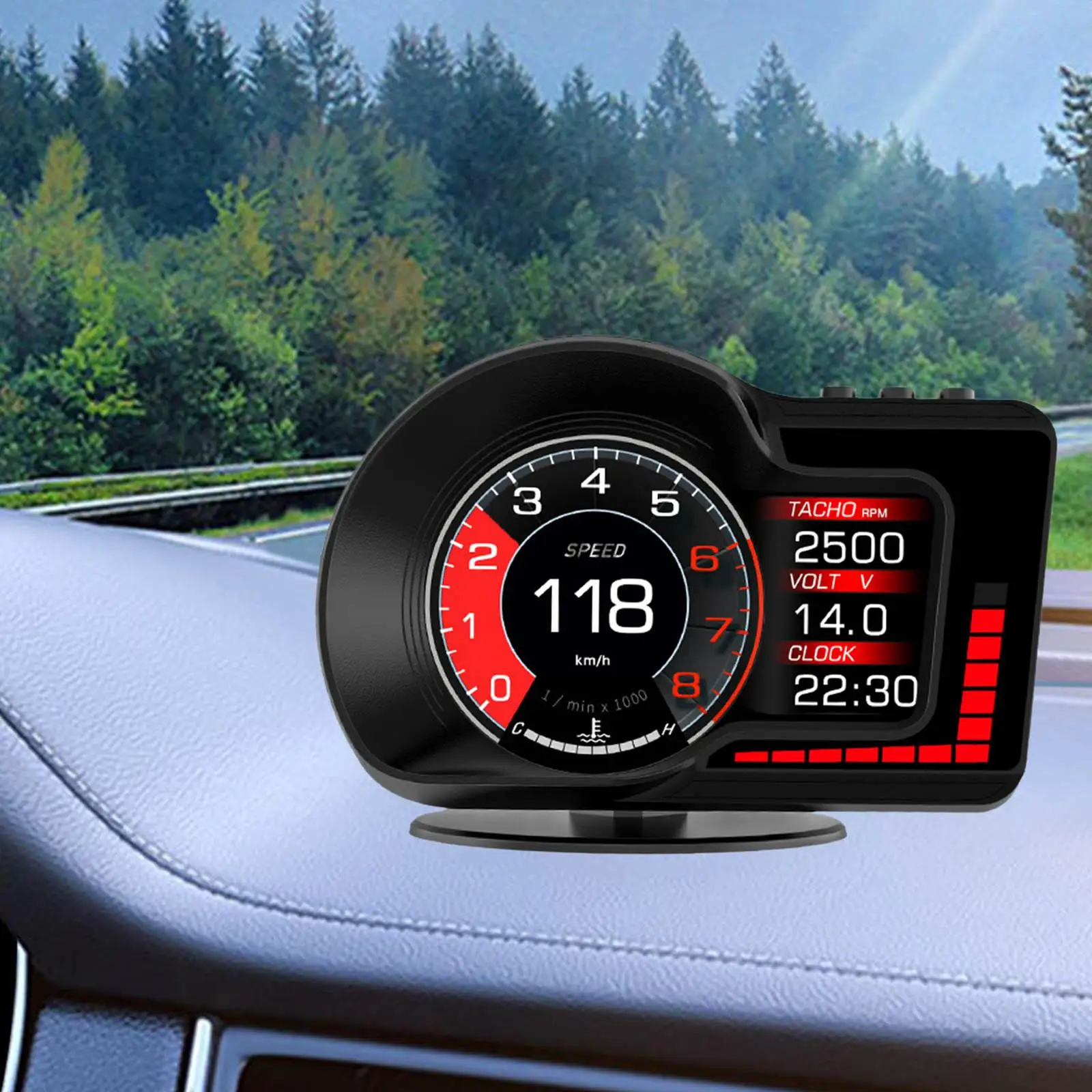 Автомобильный Головной Дисплей HUD OBD2 GPS Прочные Автомобильные Аксессуары Многофункциональный Дисплей Напоминание Об Усталости При Вождении Сигнализация О Превышении Скорости . ' - ' . 0
