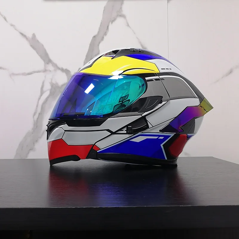 Модульный мотоциклетный шлем Filp up, полнолицевой гоночный шлем, двойные козырьки, одобренный DOT motosiklet kaskı . ' - ' . 0
