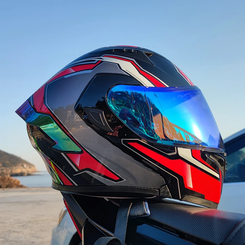 Модульный мотоциклетный шлем Filp up, полнолицевой гоночный шлем, двойные козырьки, одобренный DOT motosiklet kaskı . ' - ' . 5