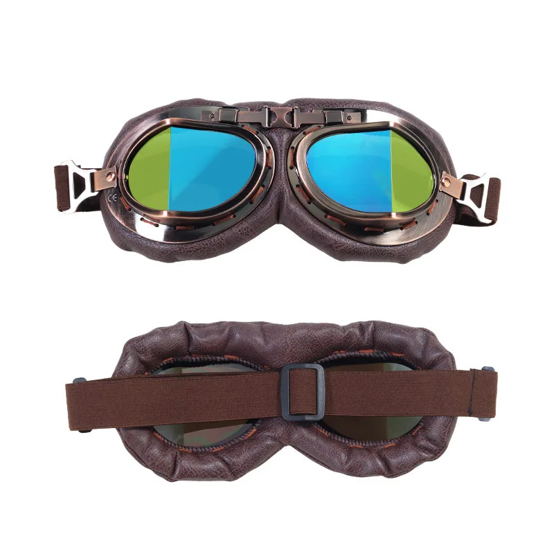Коричневые Винтажные Мотоциклетные очки Мотоциклетные очки Ретро Шлем Велосипедные очки Спортивные Пылезащитные Очки для защиты глаз Кожаные оттенки . ' - ' . 2