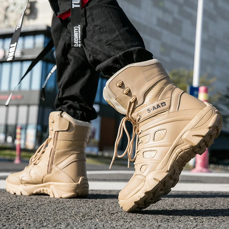 Тактическая обувь, мужские военные ботинки, мужские военные тактические ботинки на шнуровке, уличные противоскользящие армейские безопасные ботинки, мотоциклетные ботинки . ' - ' . 3