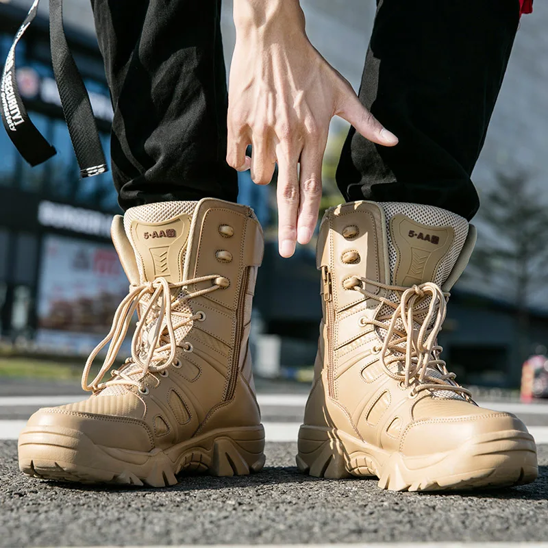 Тактическая обувь, мужские военные ботинки, мужские военные тактические ботинки на шнуровке, уличные противоскользящие армейские безопасные ботинки, мотоциклетные ботинки . ' - ' . 5