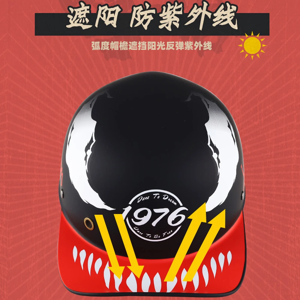 Бейсболка HNJ в стиле ретро, защитный шлем для мотоцикла, винтажный мотоциклетный шлем, летние дышащие шлемы для велоспорта, мотоциклетные шлемы . ' - ' . 2