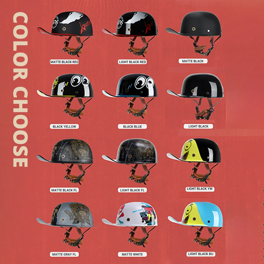 Бейсболка HNJ в стиле ретро, защитный шлем для мотоцикла, винтажный мотоциклетный шлем, летние дышащие шлемы для велоспорта, мотоциклетные шлемы . ' - ' . 4