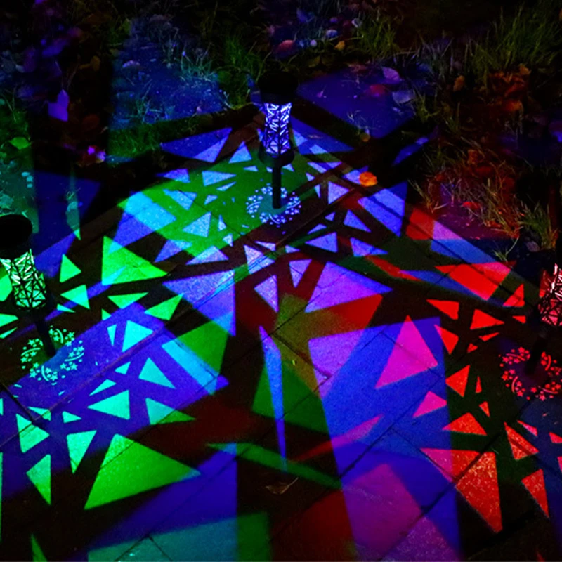 Светодиодные солнечные фонари, водонепроницаемые ландшафтные прожекторы, 2 цветовых режима RGB, красочное украшение для дворовой дорожки, садового газона. . ' - ' . 2