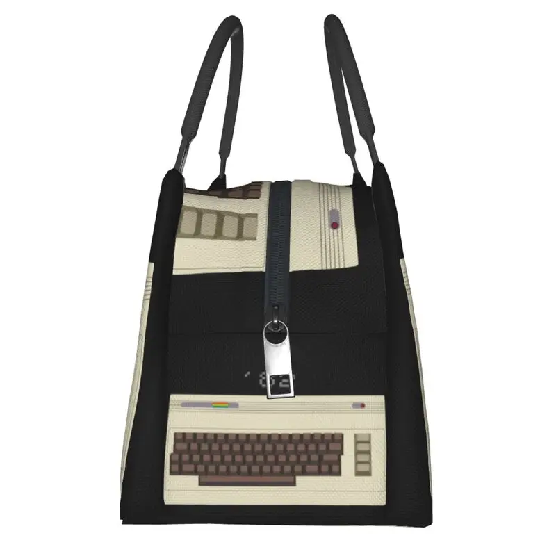 Ретро-пакеты для ланча Commodore 64 с изоляцией для пикника на открытом воздухе C64 Amiga, компьютерный портативный кулер, термальный ланч-бокс для женщин . ' - ' . 3