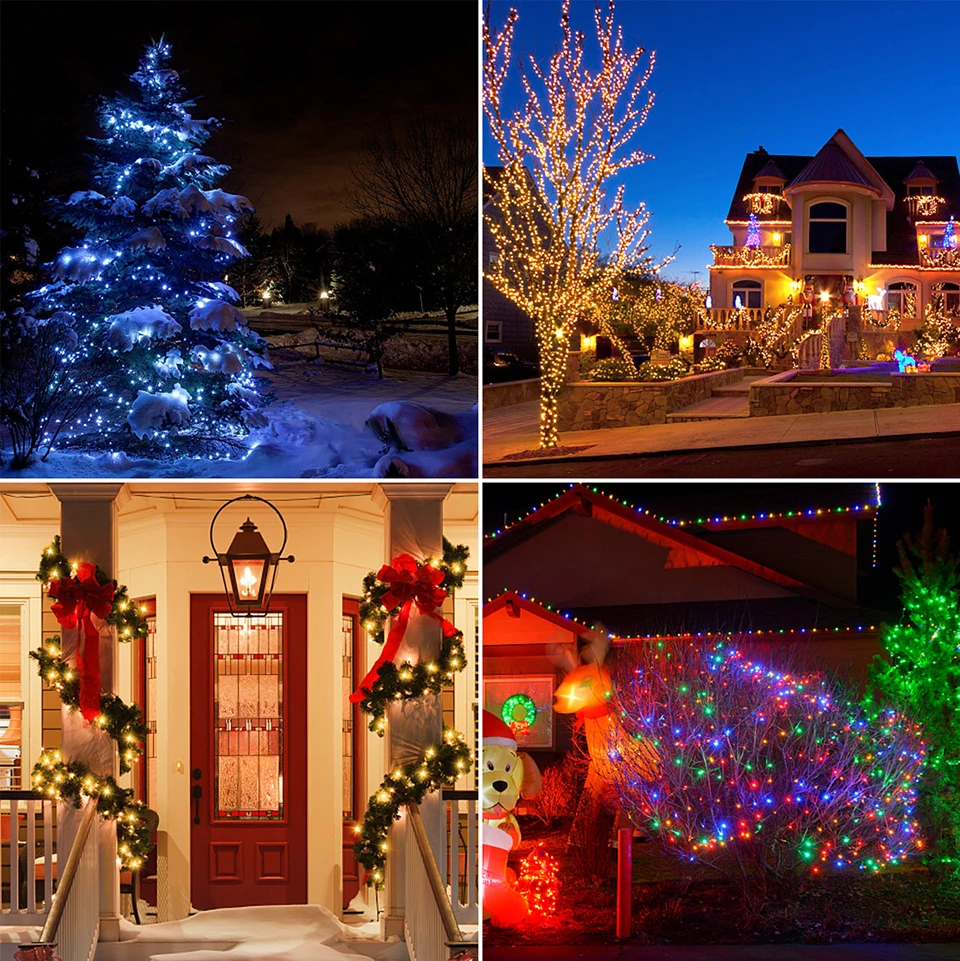 Декор для сада на открытом воздухе, Рождественская елка, сказочные огни, 10-100 м, Водонепроницаемая праздничная светодиодная гирлянда, День рождения, Свадебное украшение . ' - ' . 5