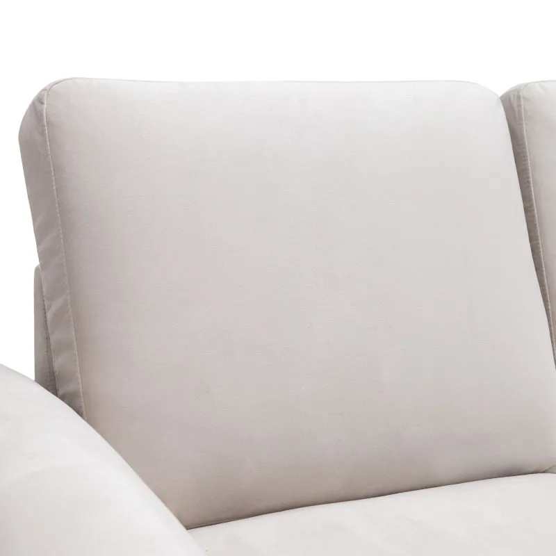 Раскладной диван-кровать 58,3 дюйма, раскладной диван-кровать с наматрасником премиум-класса Twin Size, раскладной диван-кровать 2 в 1, бежево-белый . ' - ' . 4