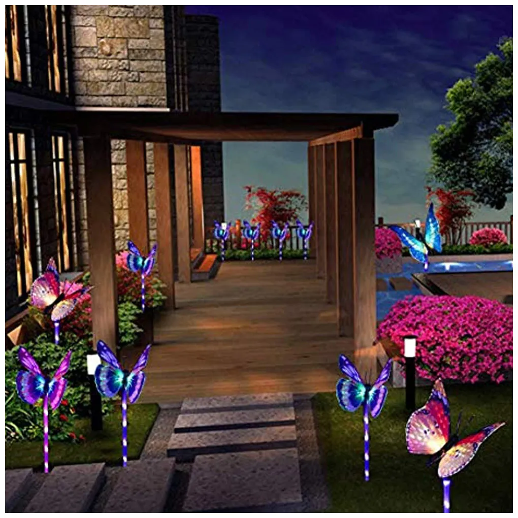 3шт декоративных фонарей-бабочек на дорожке, перезаряжаемых водонепроницаемых солнечных фонарей для украшения тротуара, дорожки, двора, патио xqmg . ' - ' . 5