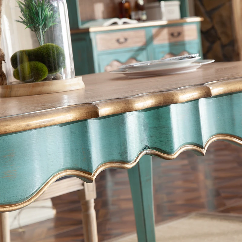 Американские обеденные столы и стулья из массива дерева, домашняя кухня, мебель для обеденного стола в маленькой квартире, Французский набор для столовой в стиле ретро . ' - ' . 2