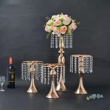 1 шт./компл. Вазы для украшения, высокие золотые металлические вазы для цветов, центральные элементы свадебной вечеринки для столов, домашний декор для вечеринок