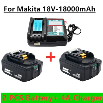 100% Original  BL1860 Akku 18V 18000mAh Lithium-ionen für Makita 18v Batterie BL1840 BL1850 BL1830 BL1860B LXT 400 + ladegerät