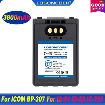 100% Оригинальный аккумулятор LOSONCOER 3800 мАч для ICOM BP-307 Для ID-51 ID-52 IC-705 ID-31E Battery