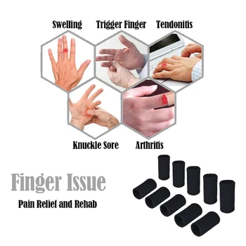 10шт Фиксатор для пальцев, Шина, рукав для поддержки большого пальца, Эластичные Дышащие стабилизаторы для баскетбола и гольфа