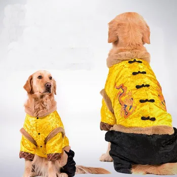 2017 новые большие собаки Новогодний костюм большая собака осень зима теплый мягкий комбинезон пальто для домашних собак спортивные костюмы для собак одежда 1шт