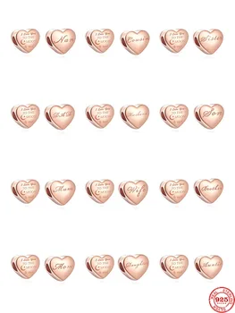 2021 Новые Европейские Аксессуары Heart I Love You Nan Mom Bead Fit Оригинальные Подвески Серебряные Браслеты 925 Пробы Женские Ювелирные Изделия DIY